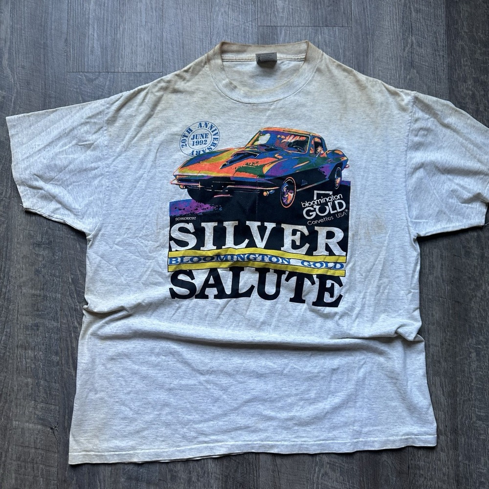 vtg 1992 Bloomington Gold Corvette Shirt XXL USA 20th Anniversary Silver Salute